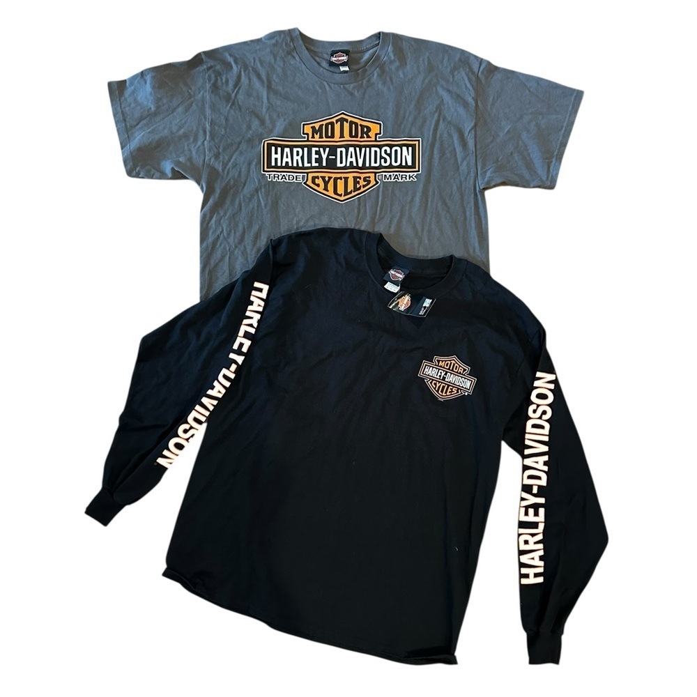 Men’s HARLEY DAVIDSON Oconomowoc Wisconsin NWT L/S Tee & NWOT S/S T-Shirt XL